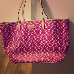 Large pink coach tote